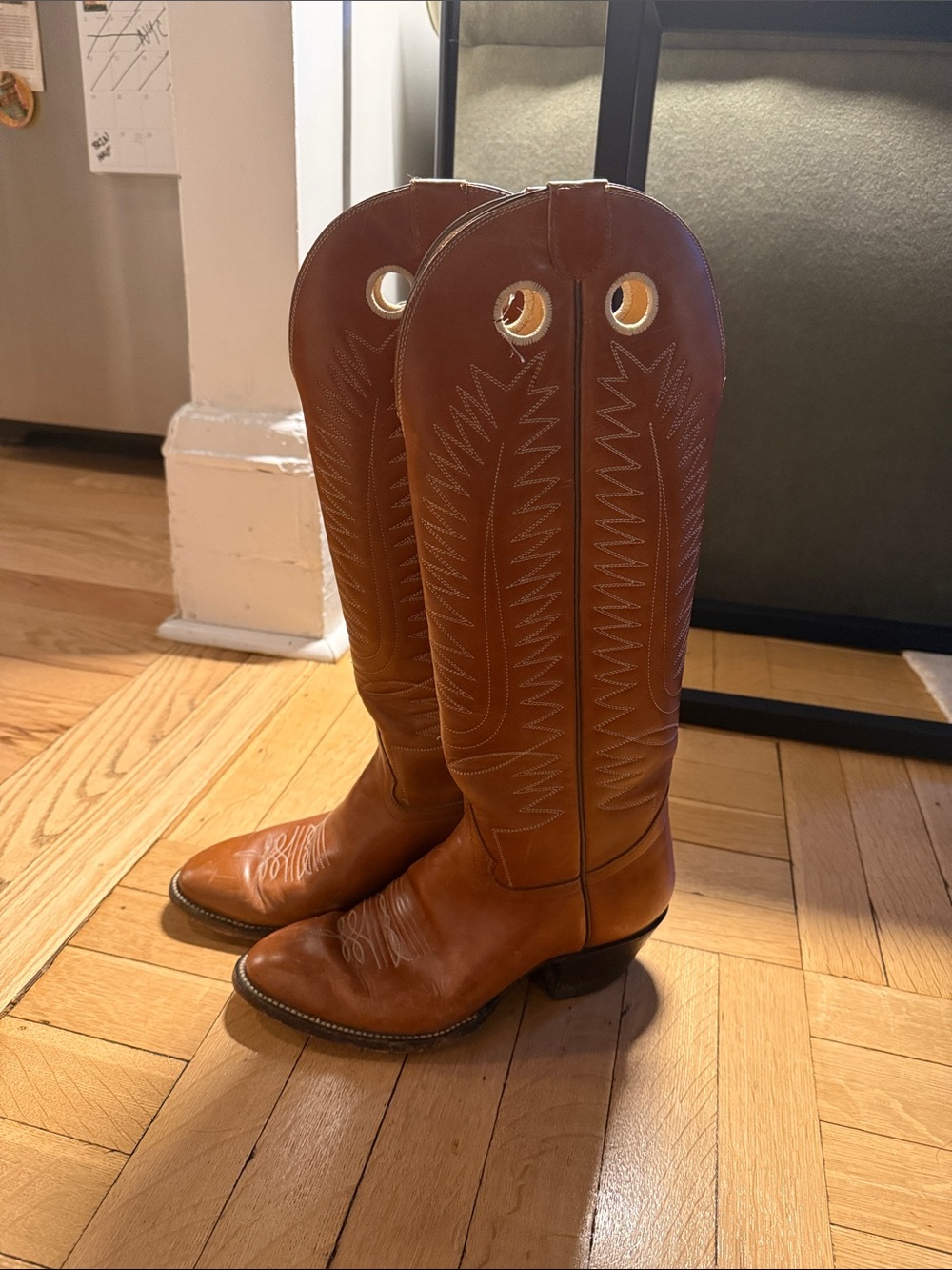 Women’s Tan Leather Western cowboy Boots